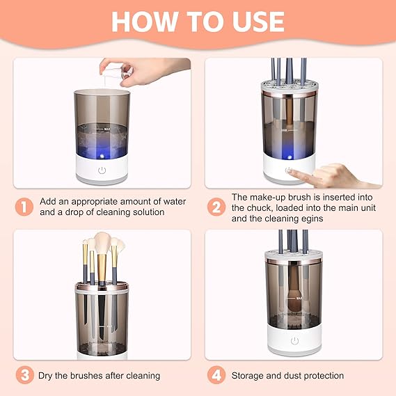 Electric Makeup Brush Cleaner & Dryer – Automatic Multi Brush Cleaning Machine